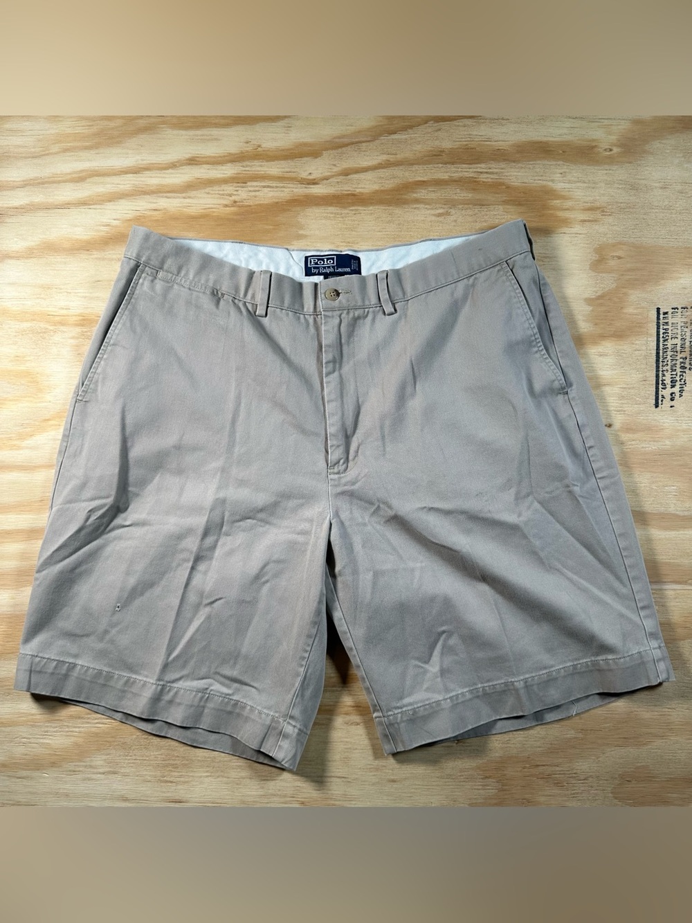 Polo Ralph Lauren Mens 38 Prospect Short Classic Chino Khaki Tan Cotton Twill